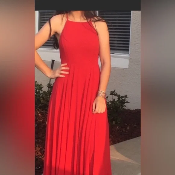 knee length dresses for ladies Fly Love Satin One Shoulder Maxi Dress Red main image 0